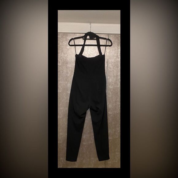 Michelle Mason Black Halter Jumpsuit with Cutout Details, US0 - Picture 11 of 15